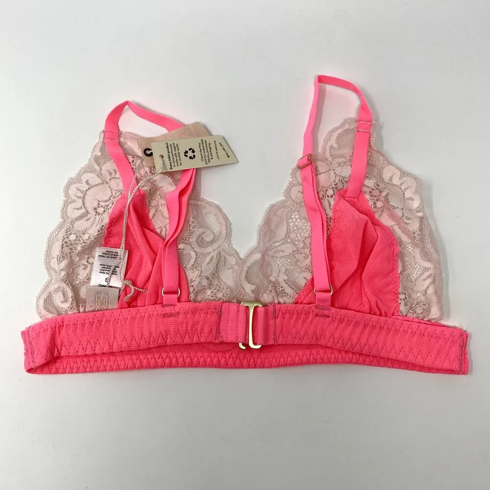 NEW Free People HAH Pink On the Double Lace Trim Soft Romantic Boho Bralette S - Image 4