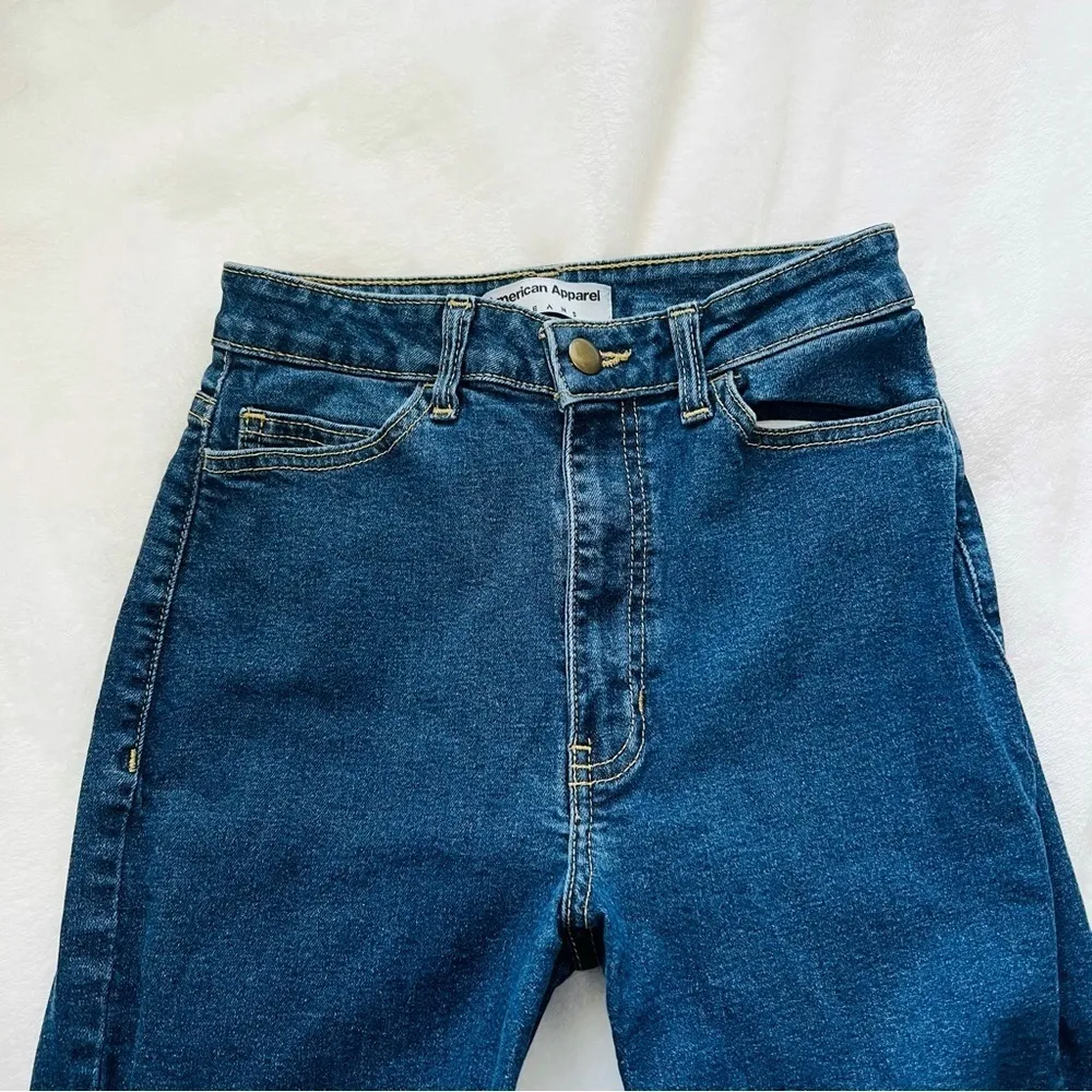 American apparel women's dark stone wash pencil jean size 28 RSADS300 - Image 3
