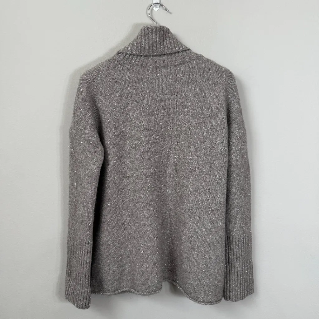 All Saints Wool Turtleneck Sweater Pullover Women's Small Gray Silver Soft NWOT - Image 3