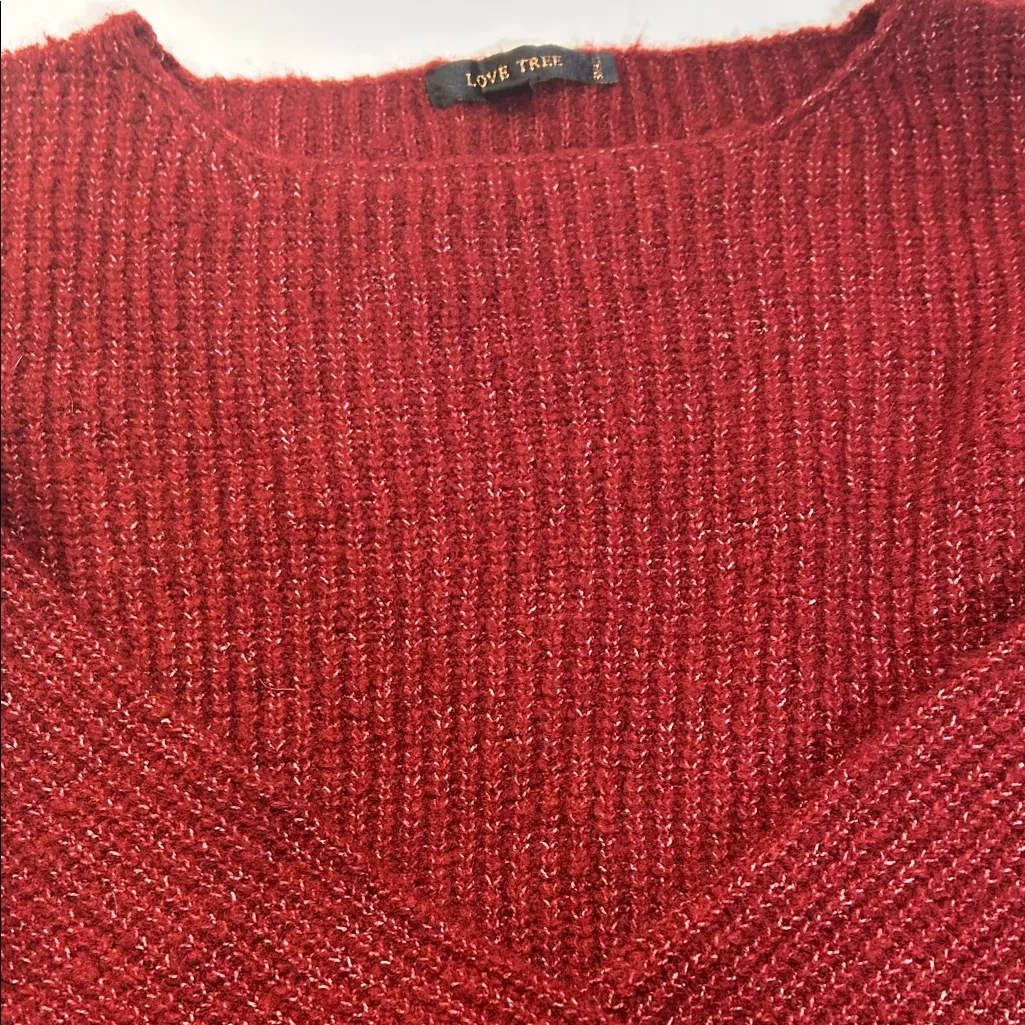 Love Tree Rich Red Crew Neck Sweater - Image 13