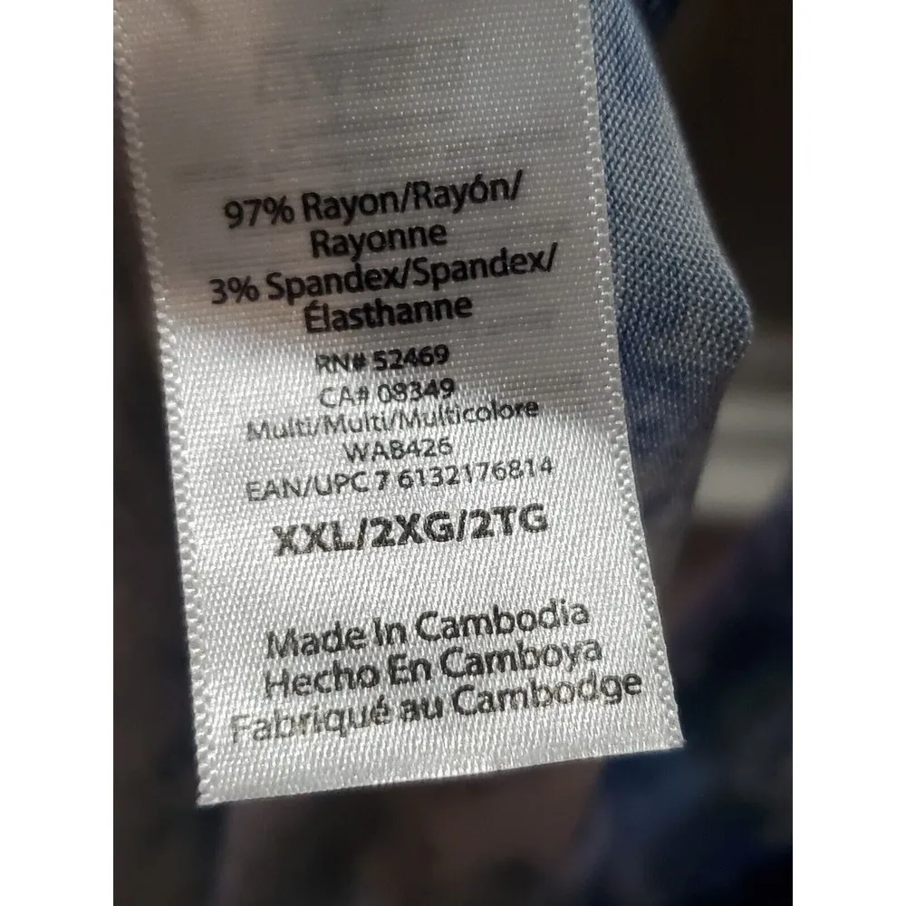 Sofia Flynn Blue Tie Dye Rayon Sweetheart Neck Sleeveless Long Maxi Dress XXL - Image 9