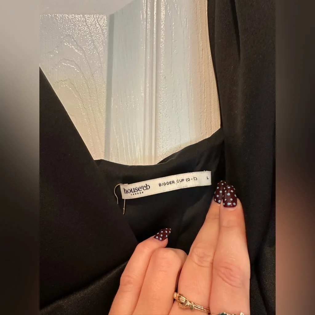 House of CB Paloma Black Satin Twist Strap Midi Dress - Image 6