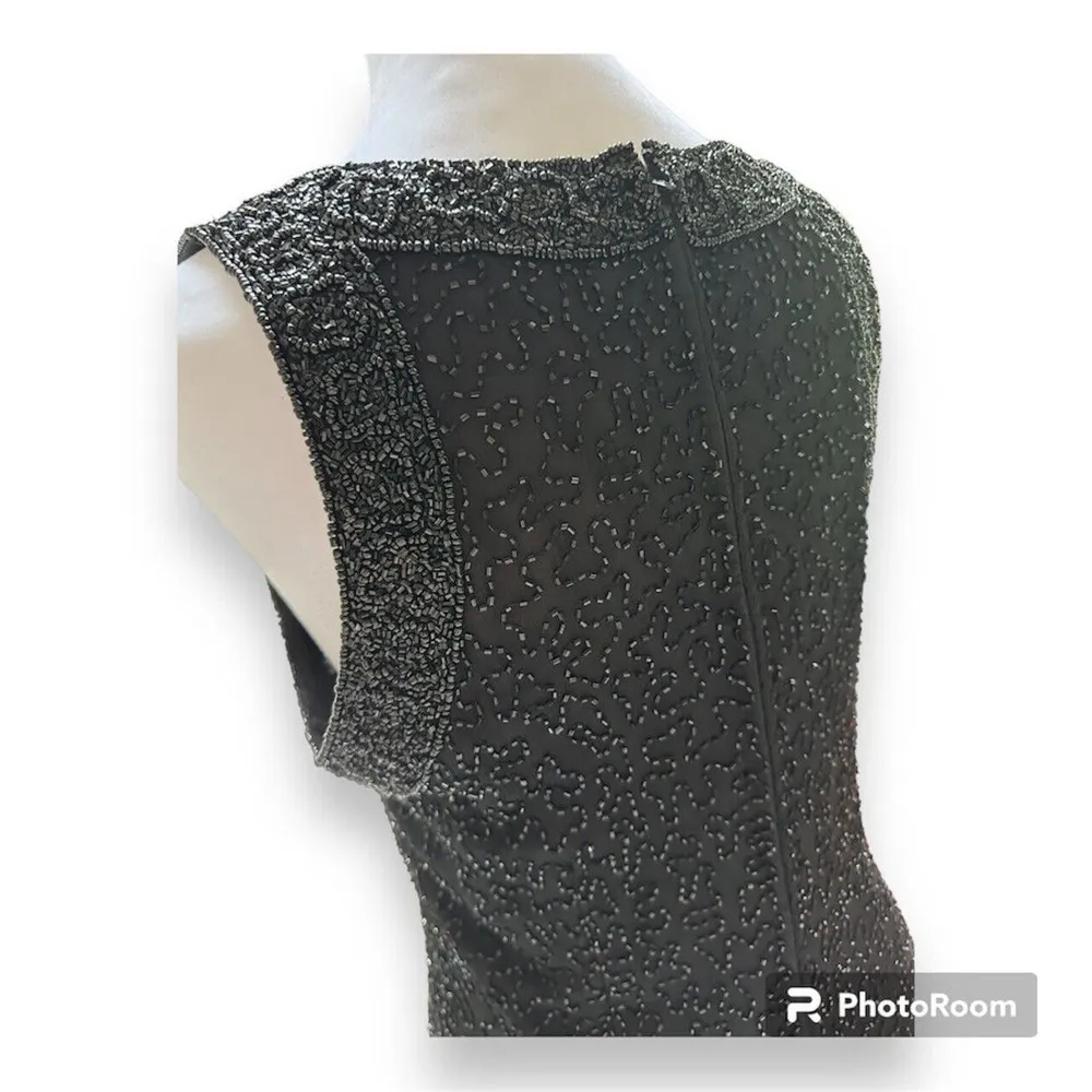 Laurence Kazar Dress Womens Size L 100% Silk Black Formal Evening Party … - Image 5