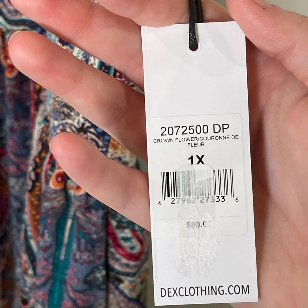 NWT Dex Thalia Tiered Maxi Dress in Brown and Red Size 1X - Image 6