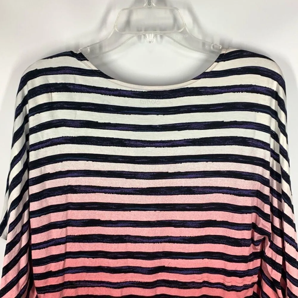 Soma Women's Batwing Striped Ombre Lounge Nightgown Multicolor Size Small - Image 7