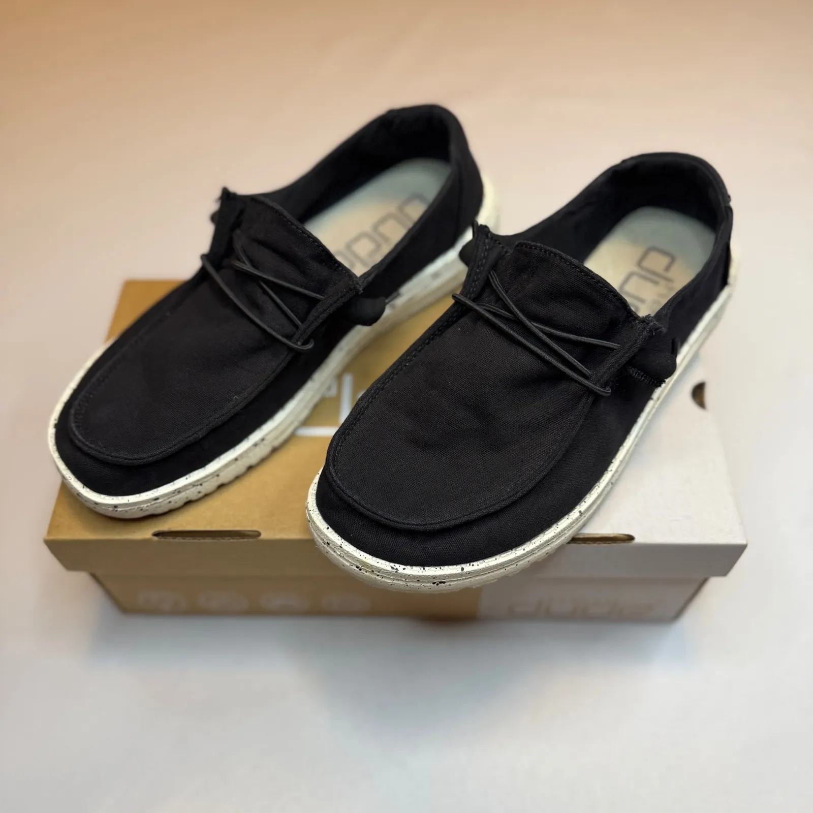 Hey Dude Wendy L Black Canvas Slip On Loafers Women's Size 7 Workwear Weekend - Image 6