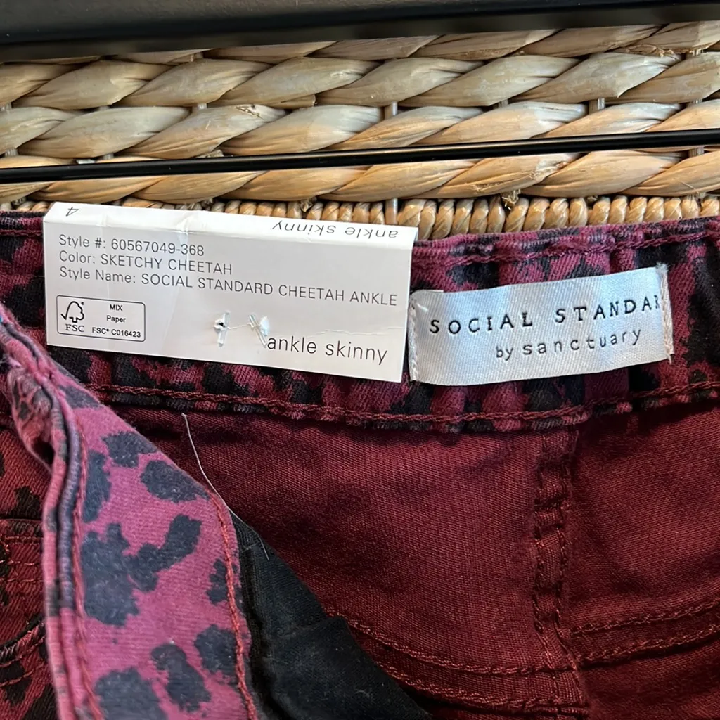 NWT Sanctuary Mid-Rise Leopard Skinny Ankle Jeans, 4 - Image 8