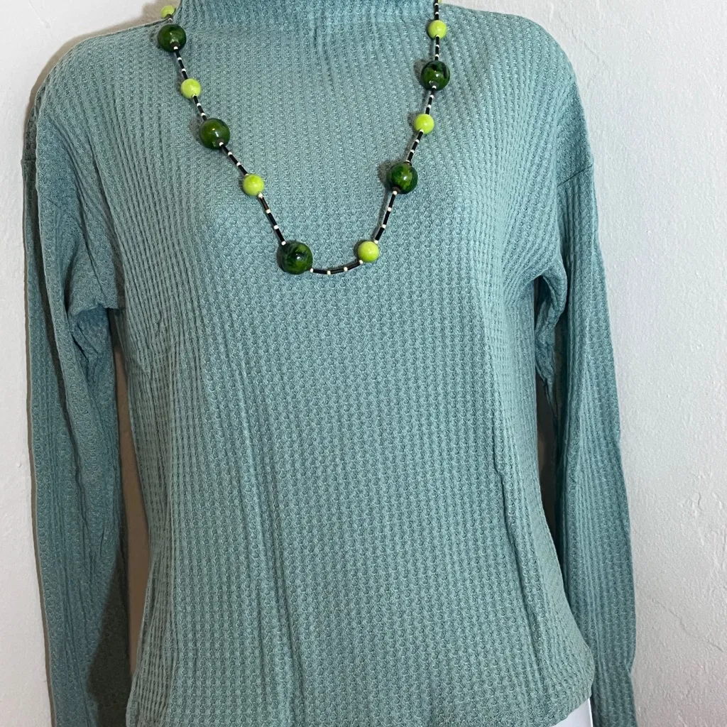 New Anthropology Sunday in Brooklyn Waffle knit Green mint. Size XS - Image 4