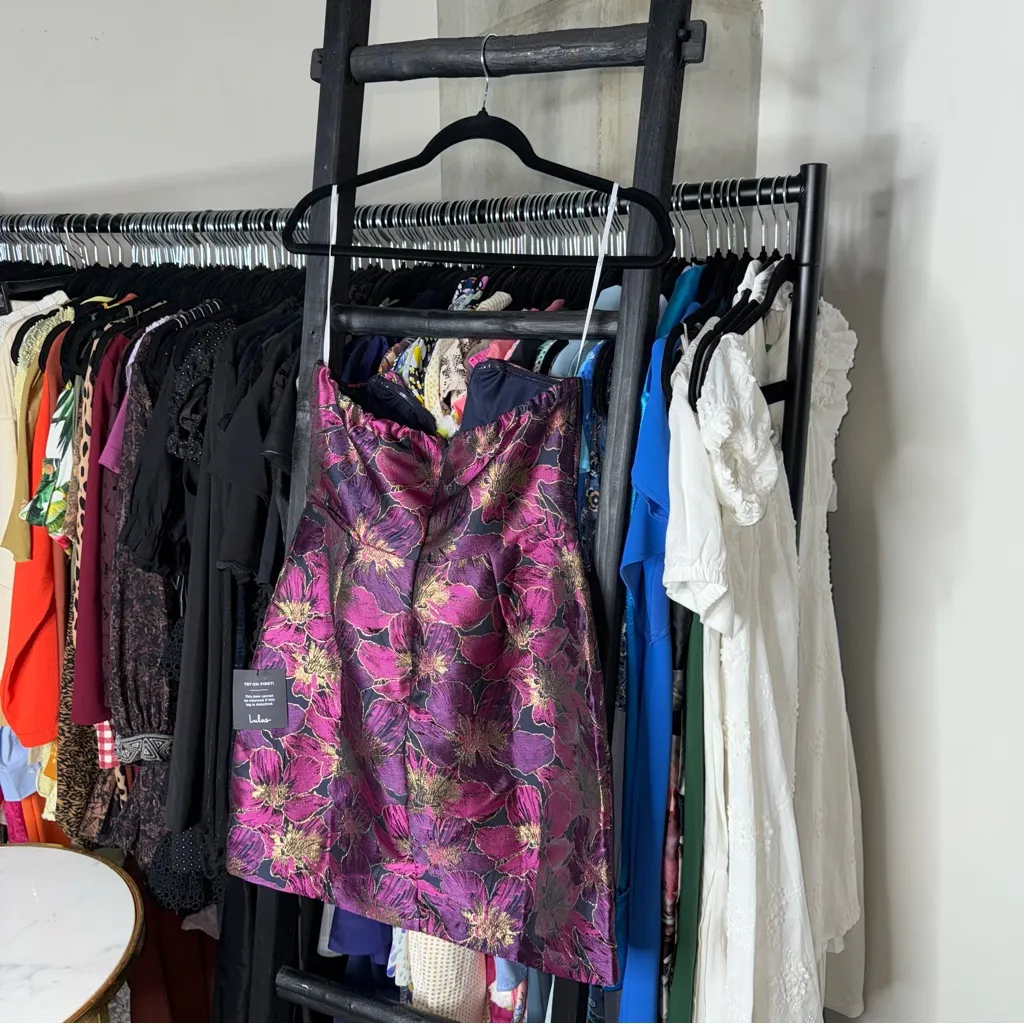 Lulus  High-Class Attitude Black Floral Jacquard Strapless Mini Dress - Image 12