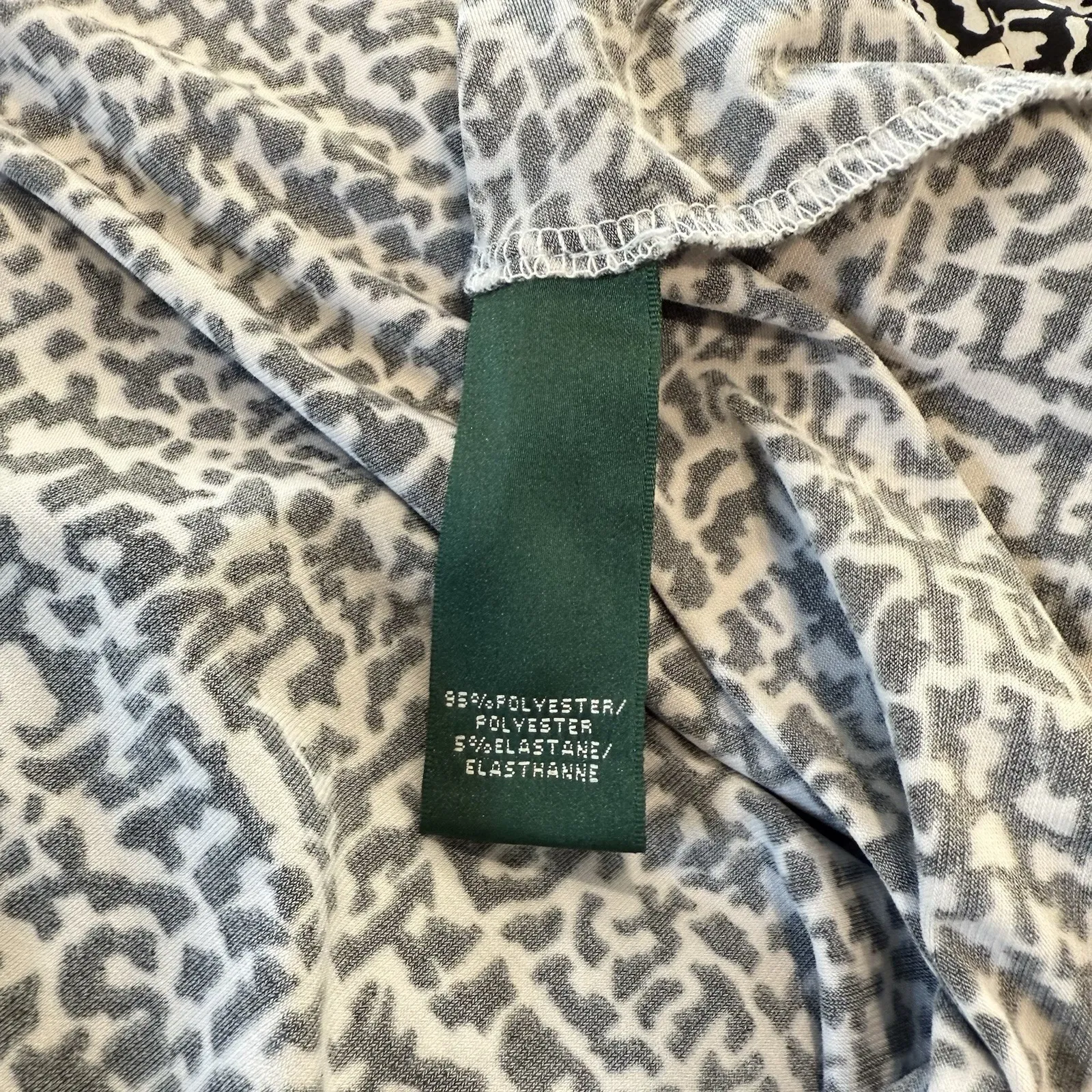 Ralph Lauren Black‎ White Sleeveless Swing Flare Faux Wrap Stretch Dress Size 16 - Image 9