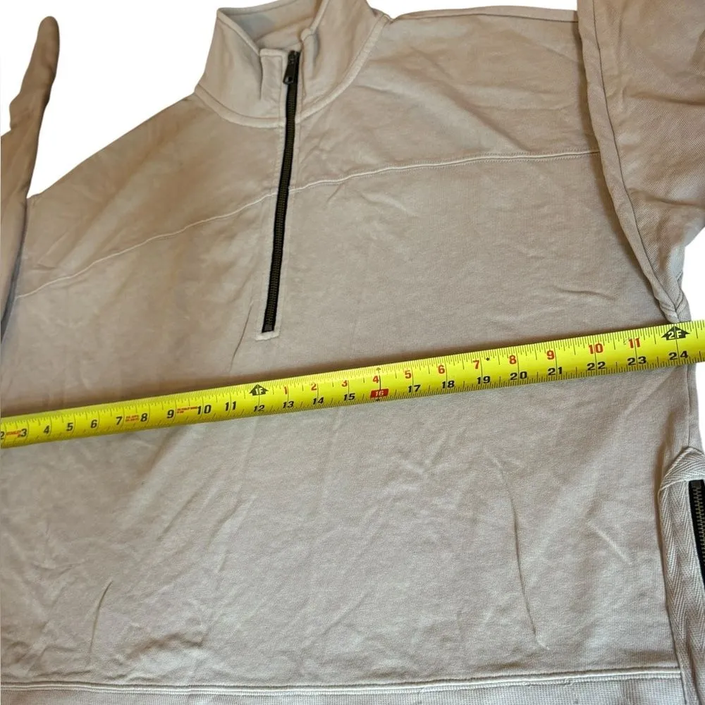 Life Is Good Raw French Terry Pullover Sweatshirt Hall Zip Women Large New Mocha - Image 14