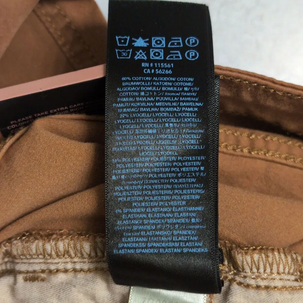 NWT Jen7 Brown Five Pocket Sateen Slim Straight Chinos Pants Size 8 - Image 10