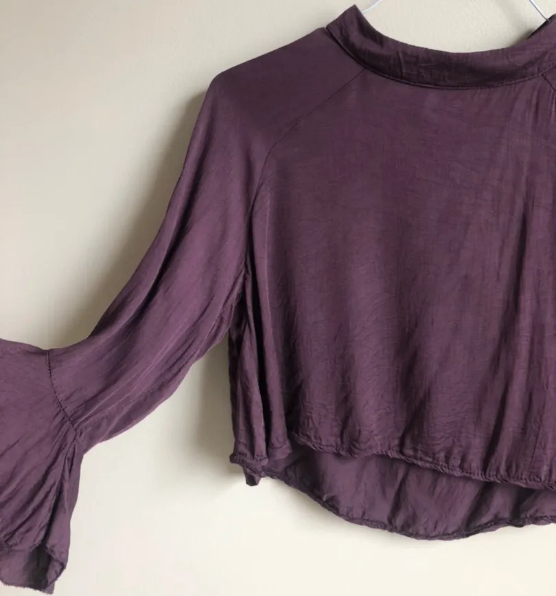 Pink Flare Long Sleeve Crop Top - Image 5