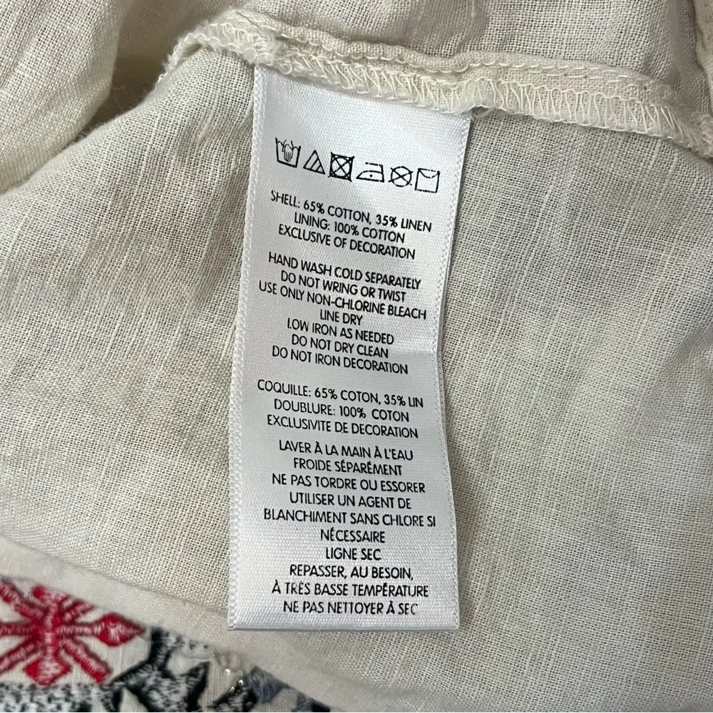 Urban Outfitters Ecote Emilia Embroidered Pleated Midi Dress size XS cre… - Image 9