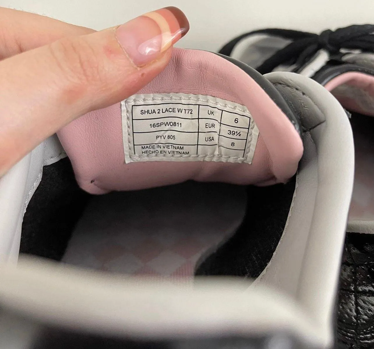 Black Pink Shua 2 Lace Leather Sneaker Shoes - Image 12