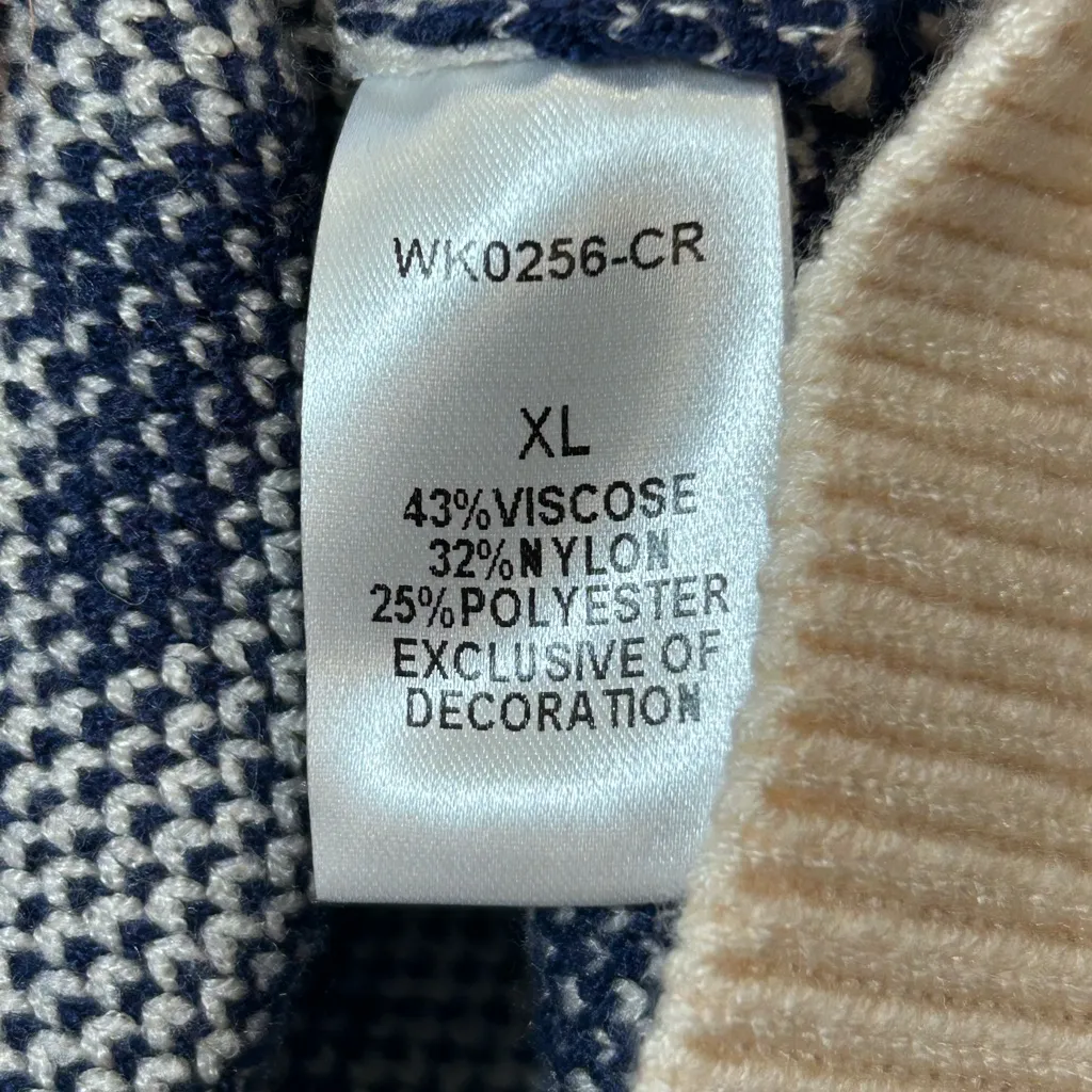 Anthropologie THML Navy Leopard Rainbow Stripe Sweater | XL | 🐆✨🌈 - Image 9