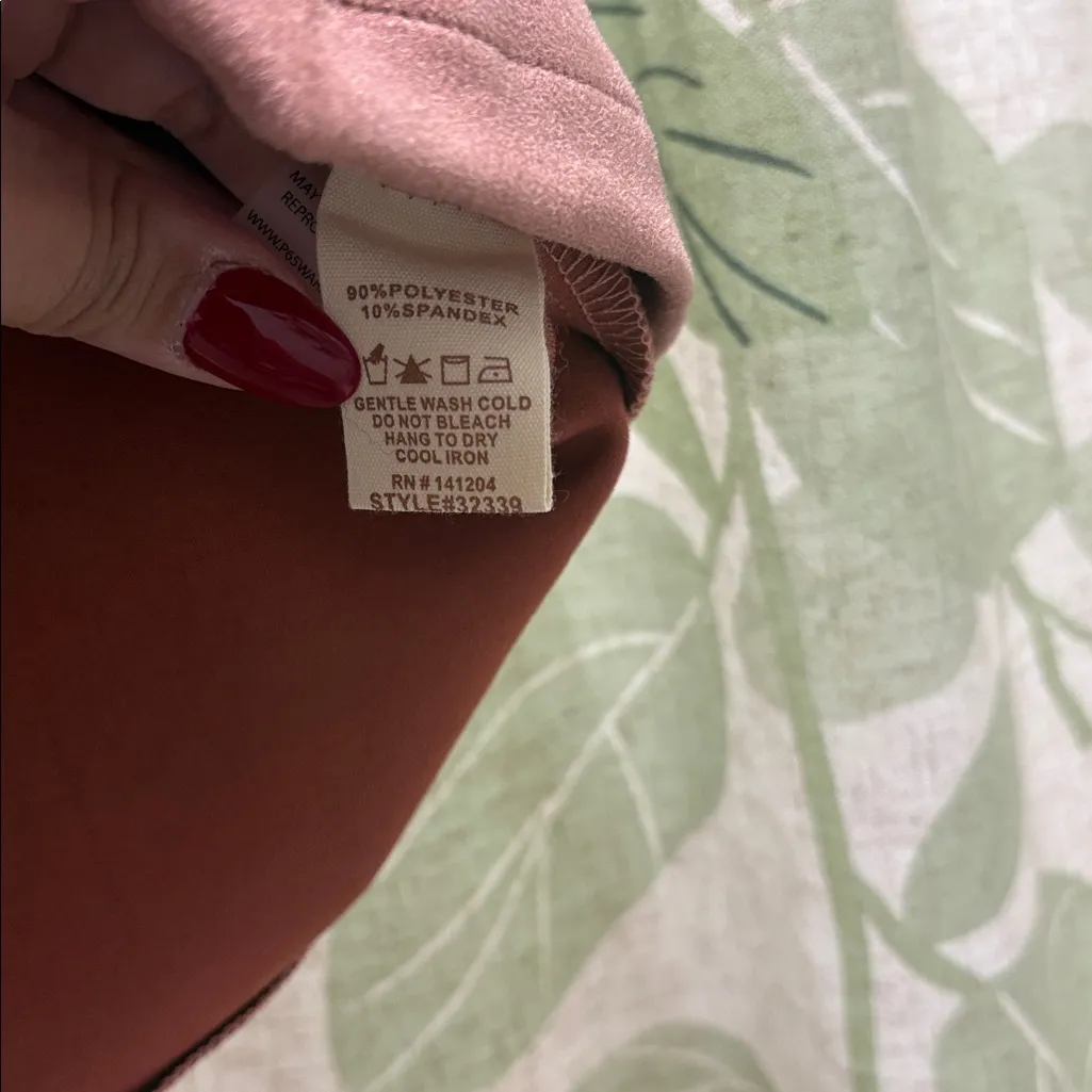 Hem & Thread Mauve Pencil Skirt with Lace-Up Detail - Image 2