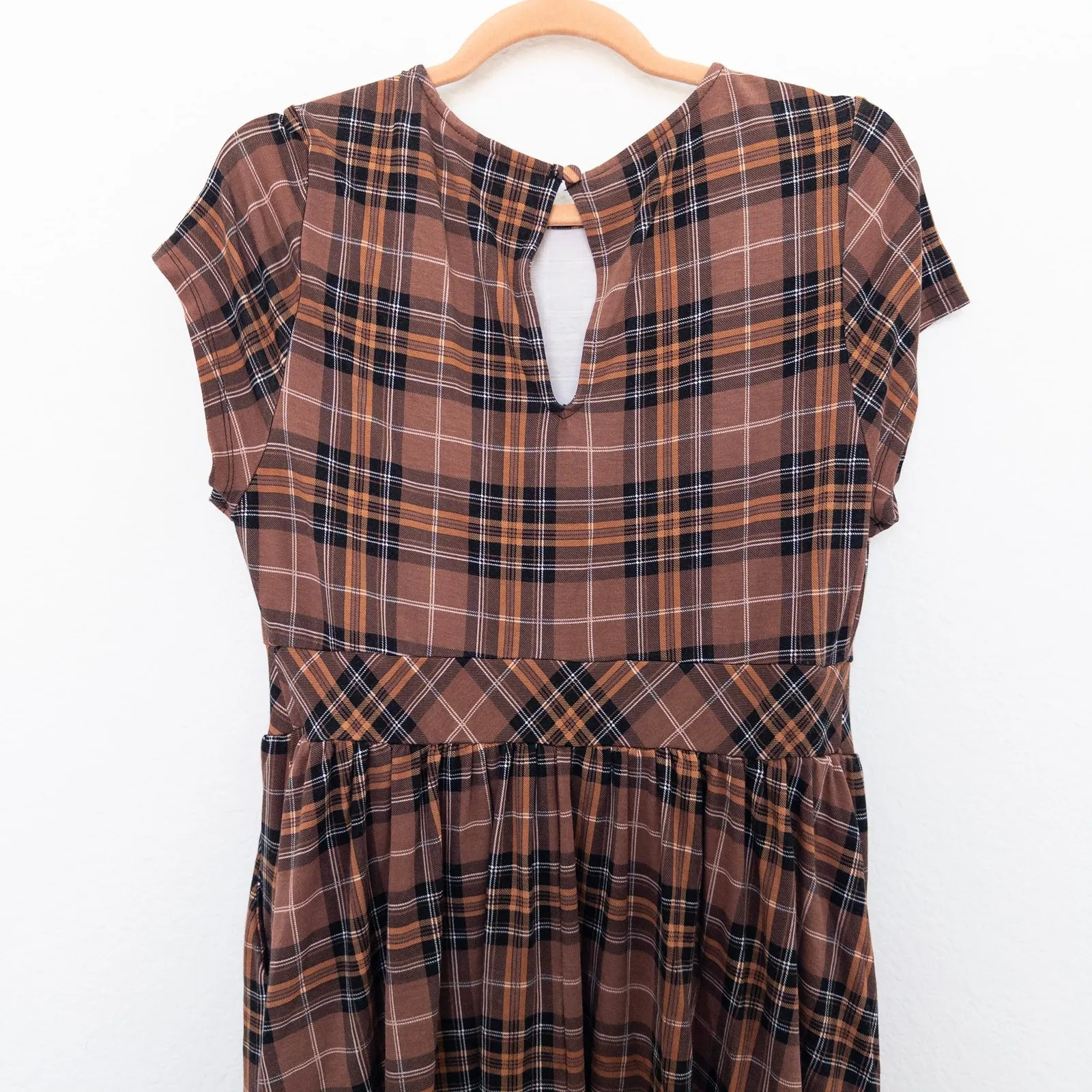 Torrid Womens Dress Size M Brown Plaid‎ Grunge Cottage Academia Preppy 90s Fall - Image 7