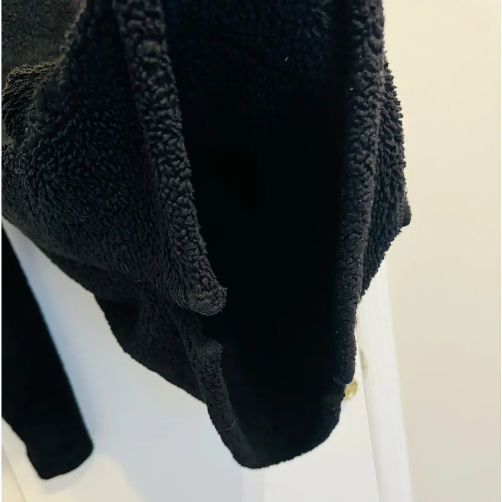 Victoria's Secret  PINK Teddy Faux Fur Pullover Hoodie Black - Image 7