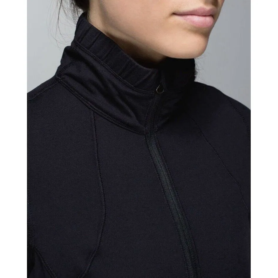 Lululemon Women's Forthright‎ 1/2 Zip Color Black Size 4 Stretch - Image 7