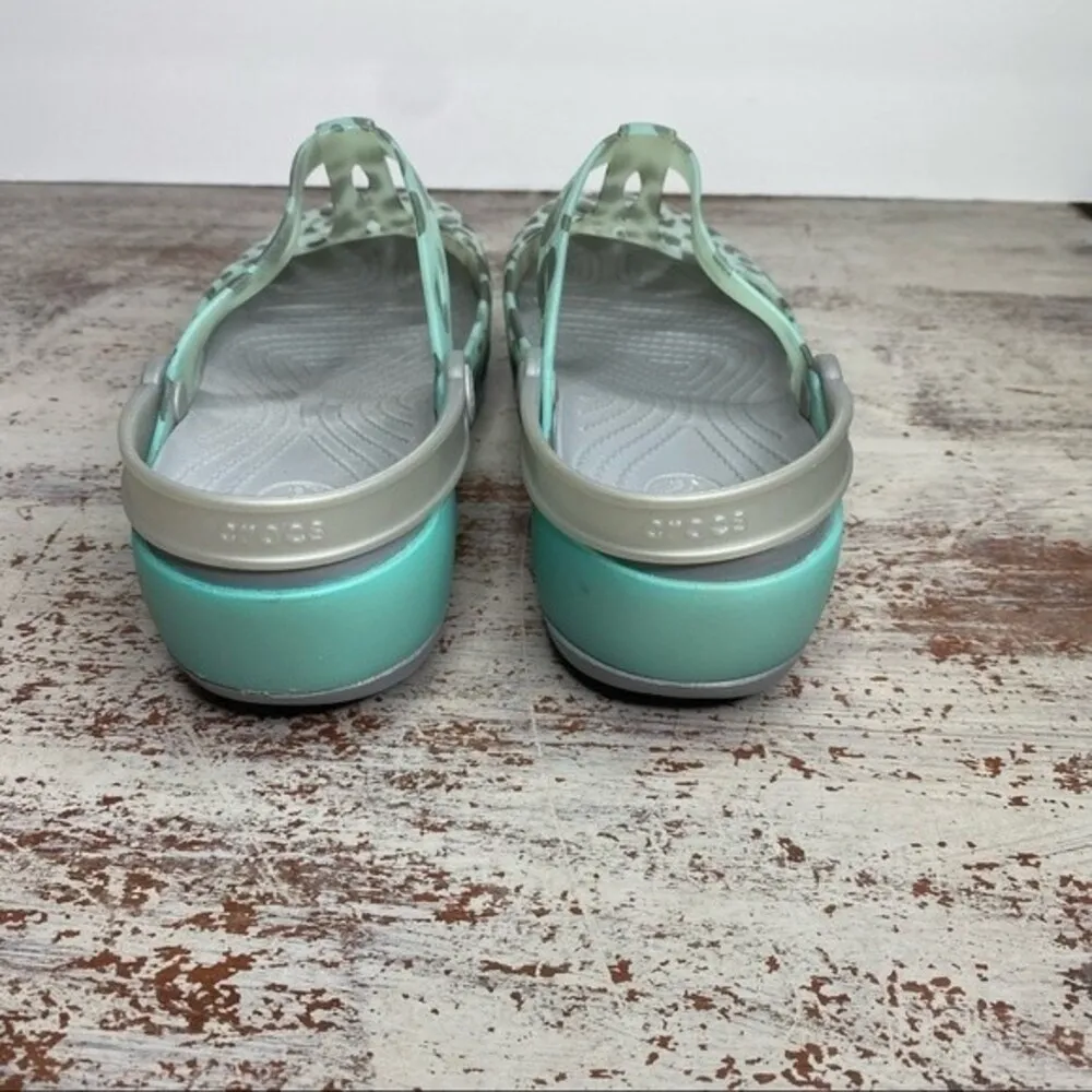 Crocs Women's Carlie Leopard Fade Clog Mule Shoes 6 - Image 9