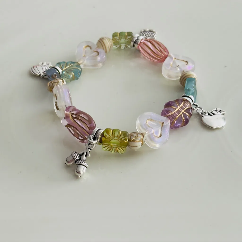 Charming Silver and Gold Beaded Bracelet - Image 2