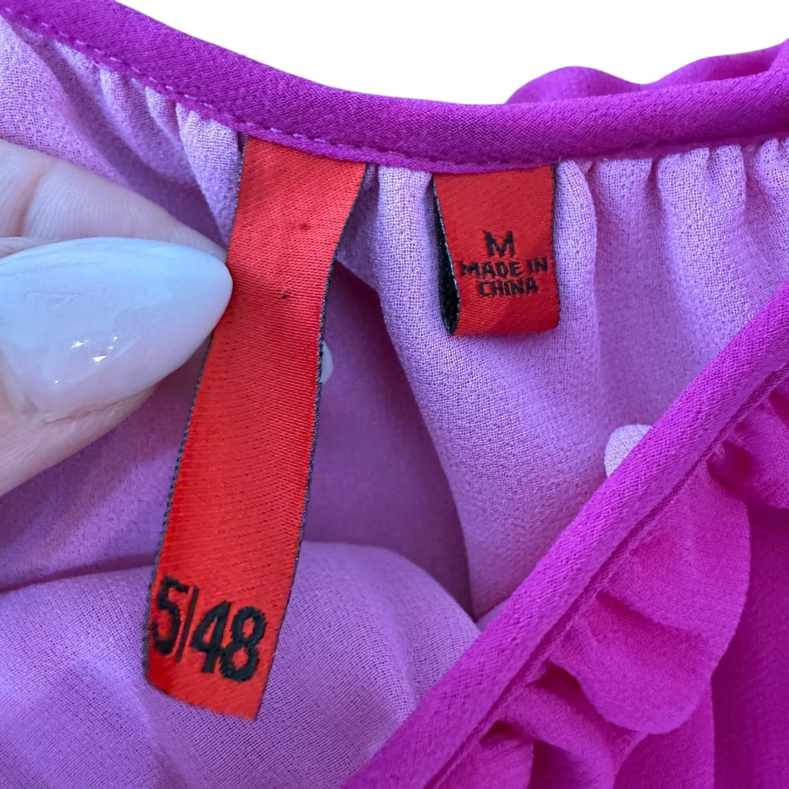 Sleeveless Pink Purple Layered‎ Chiffon Blouse Top - Image 3