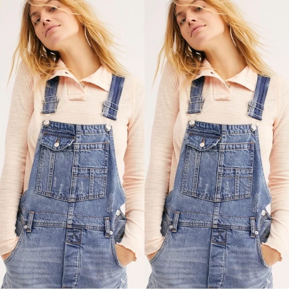 Free people x we the free baggy boyfriend overalls - Image 2