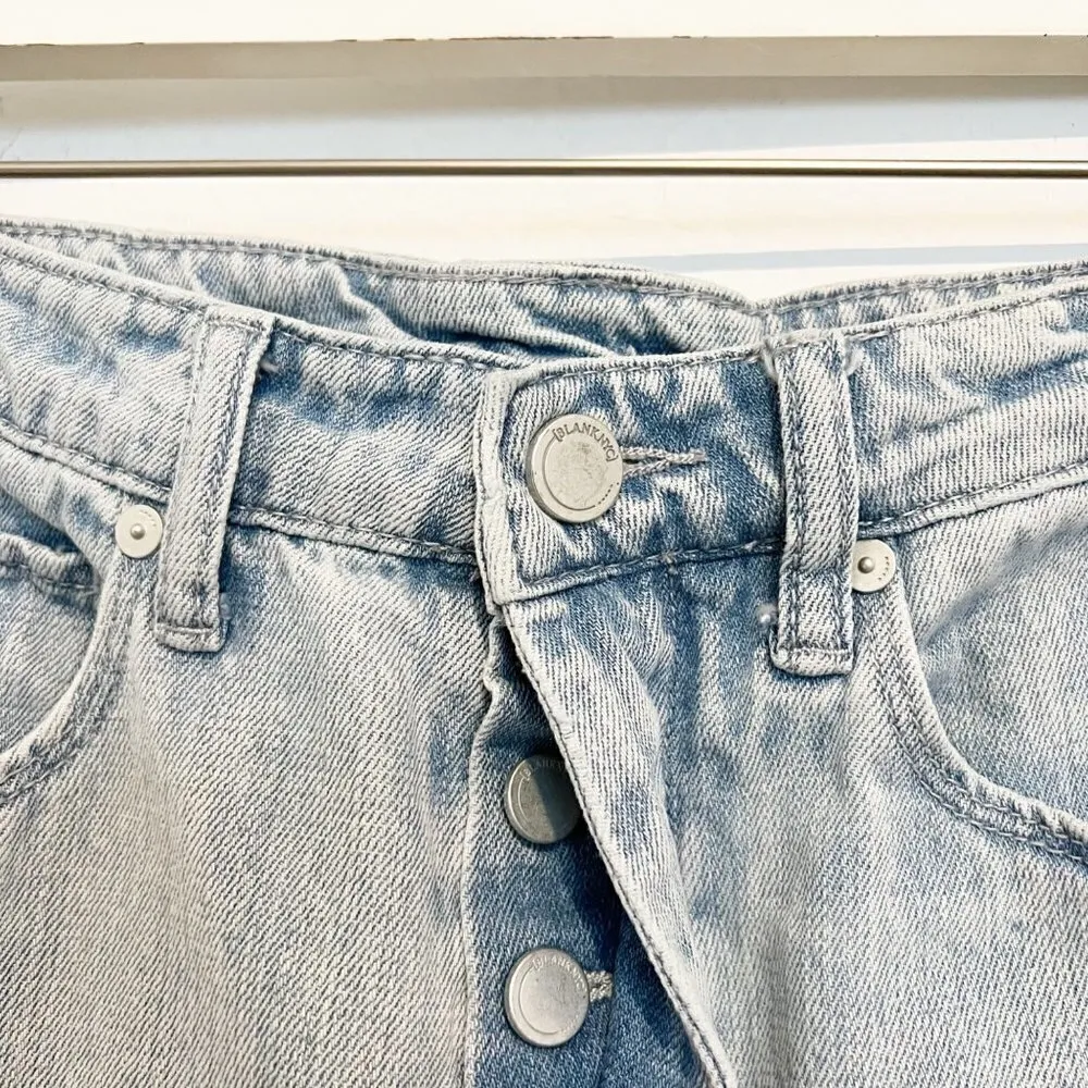 Blank NYC The Lexington Straight Leg Split Hem‎ Light Wash Blue Jeans Size 24 - Image 3