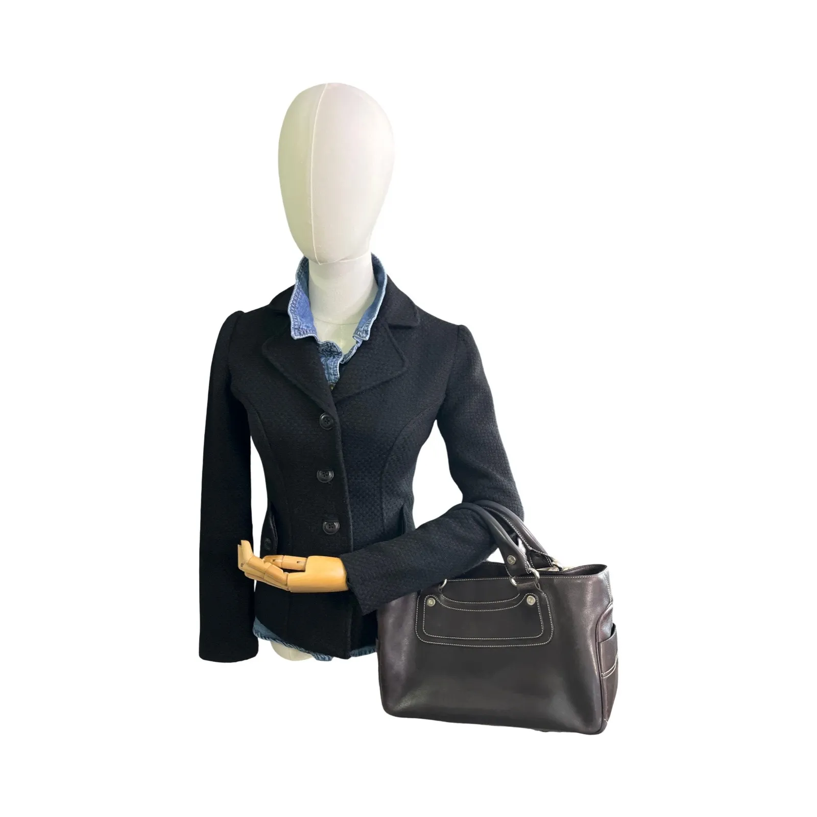 Celine CE00/33 Brown Leather Boogie Satchel Bag Made in Italy Top Handle Purse - Image 15