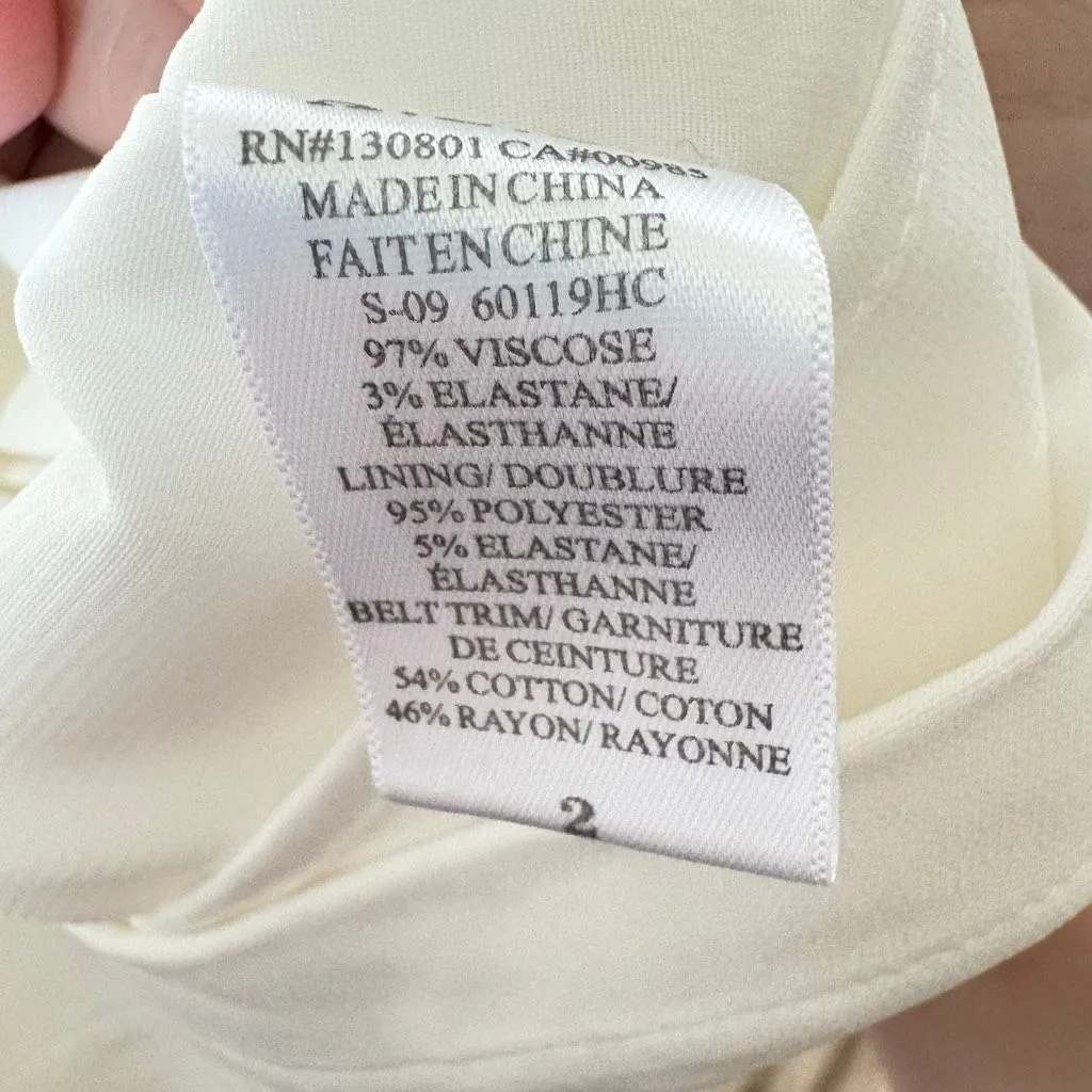 A.L.C. Front Zip Ivory Sheath Dress size 2 V-neck Minimalist Quiet Luxury - Image 5