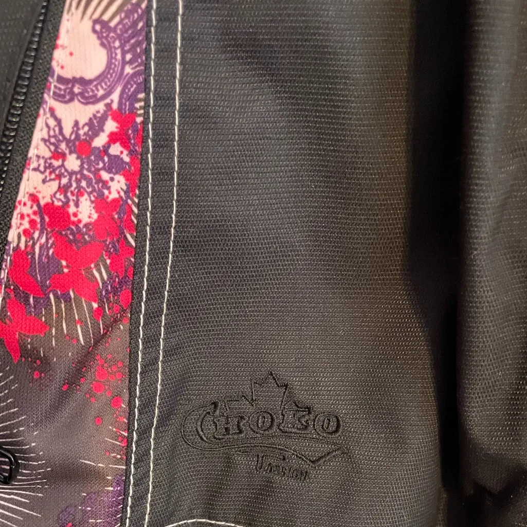 Choko Black and Pink Powder Jacket, Snowmobile / Winter/ Ski, Size M, EUC Size M - Image 3