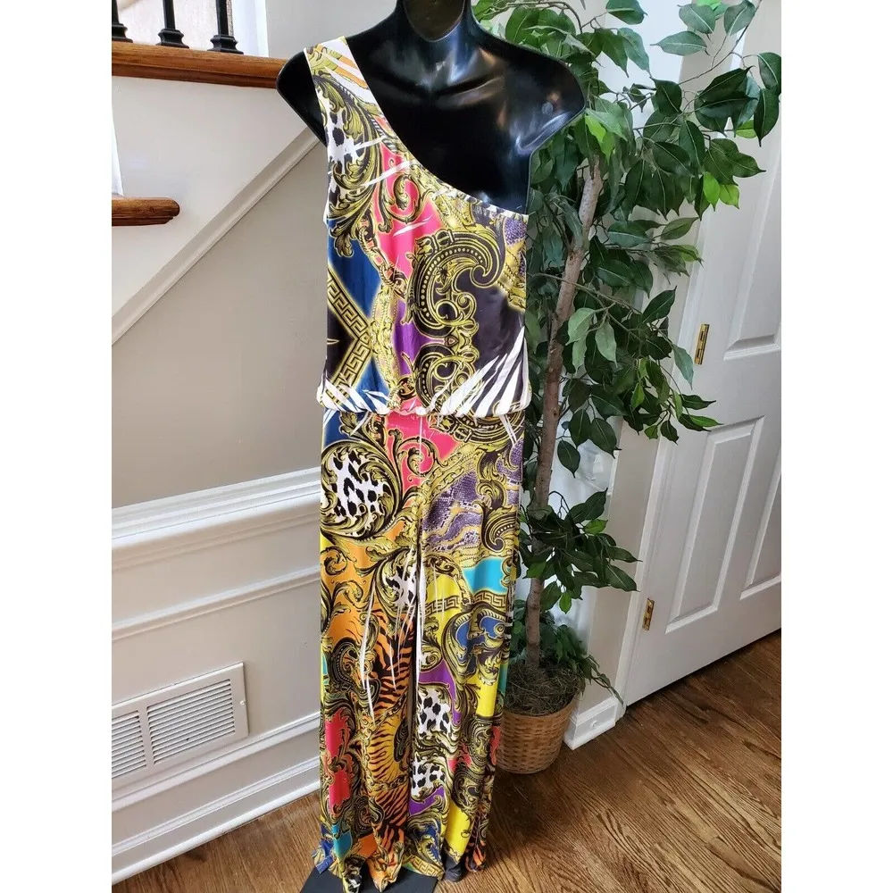 Symphony Women's Multicolor Polyester One Shoulder Off Casual Jumpsuits Size M - Image 6