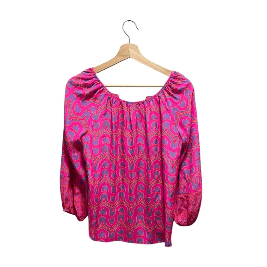 Alice & Tricia By Angela George Silk Blouse Pink Size XS - Image 9