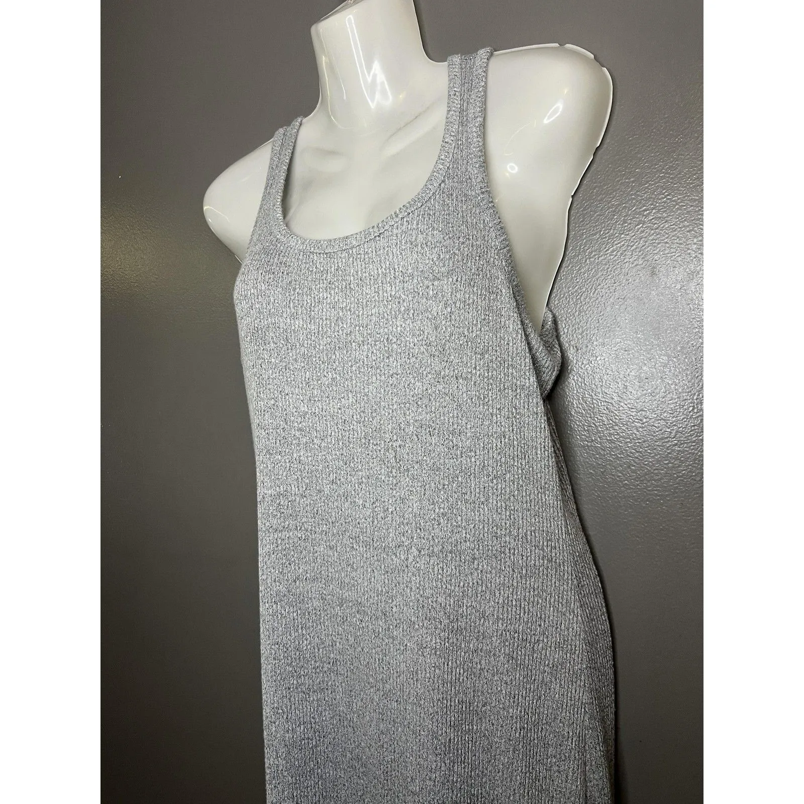 A New Day Dress Womens Small Gray Ribbed Knit Sleeveless Tank Midi Casual - Image 5