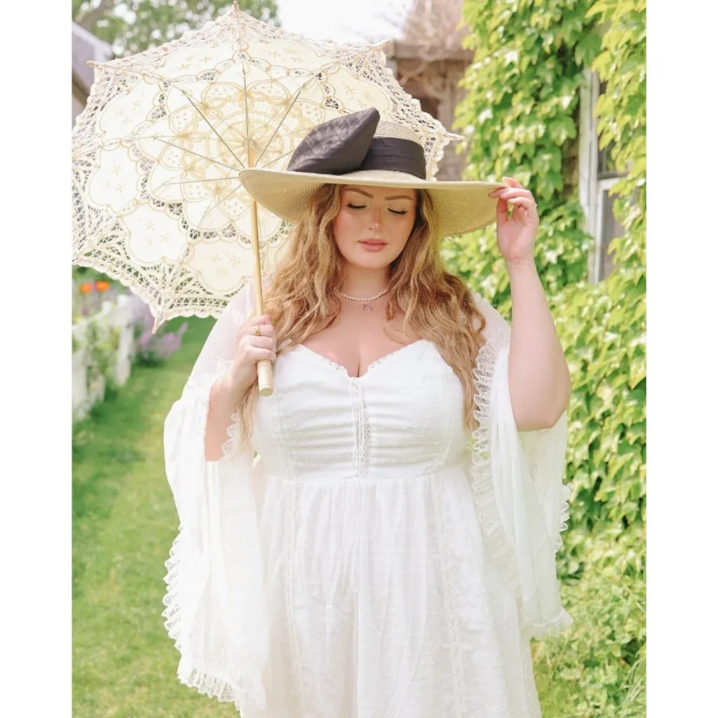 NWT GUNNE SAX for ModCloth Sunset Corselette Midi in Ivory Swiss Dot Dress 2X - Image 9