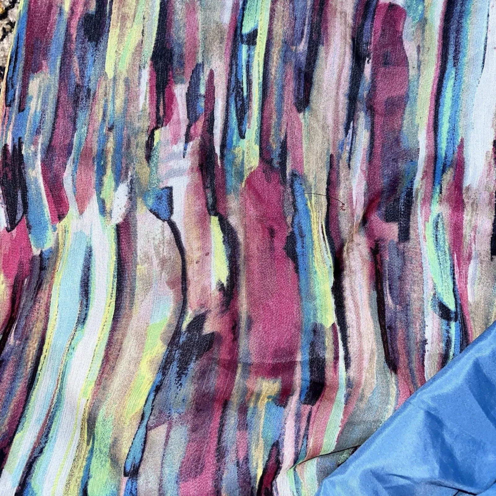 Jack Vintage Dress Women’s Y2K 4 Multicolor Artsy Spaghetti Chiffon Lined Maxi - Image 11