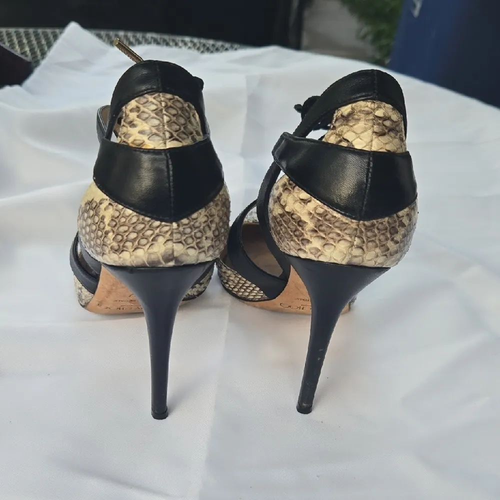 Jimmy Choo Black and Tan Heels - Image 3