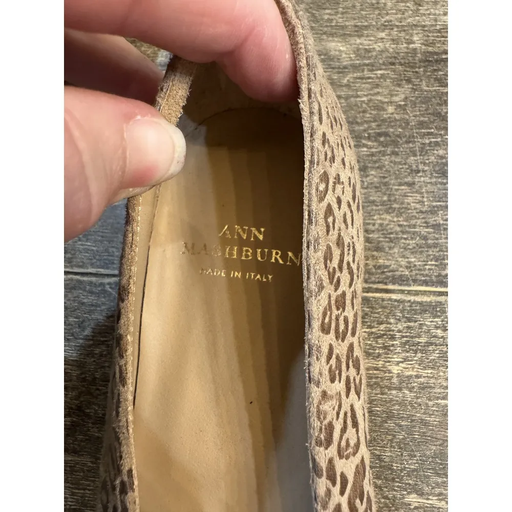 Ann Mashburn Women's 4.5 US 35 Buckle Flat Shoes Leopard Block‎ Heel Vegan Suede - Image 6