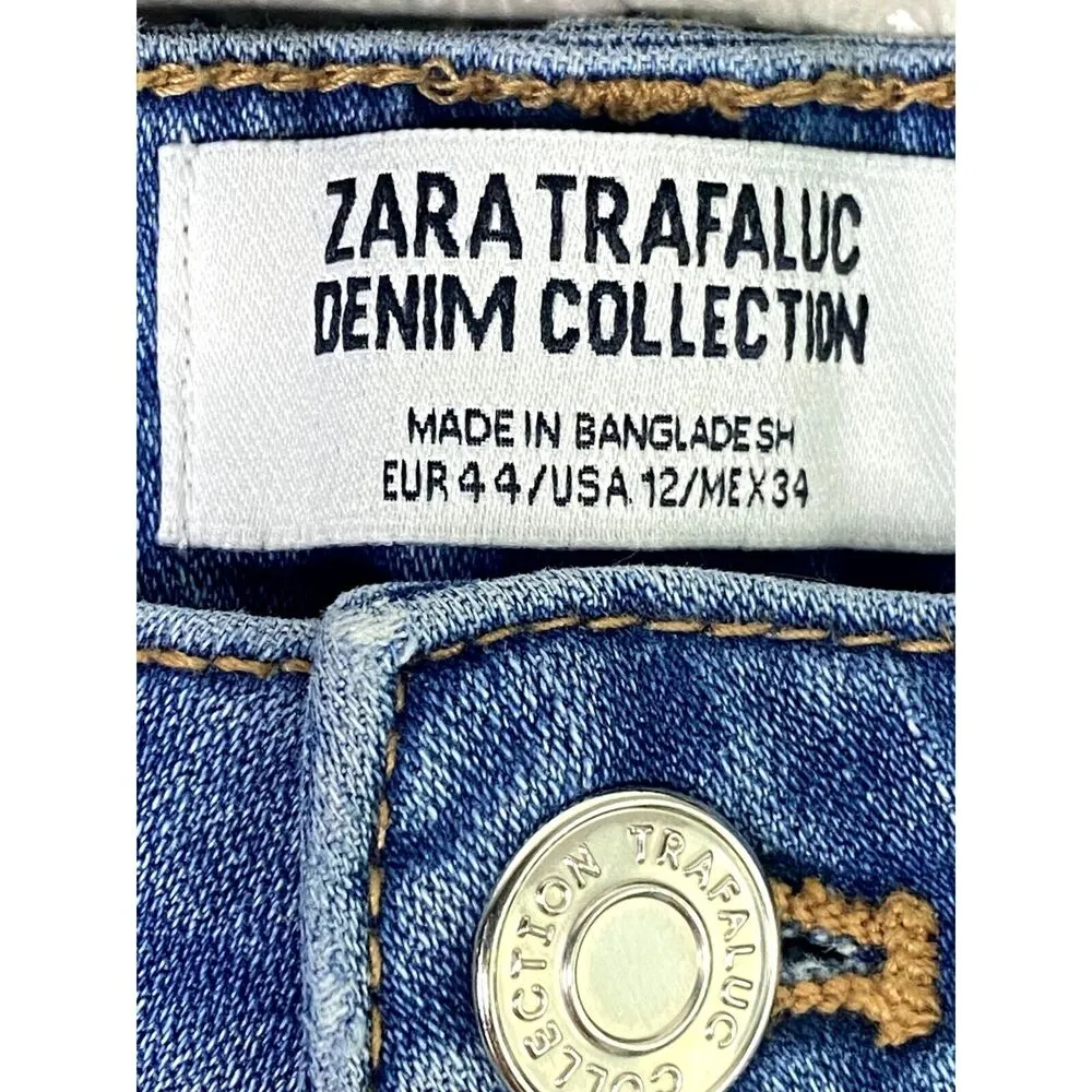 ZARA Denim Collection Mid Rise 90s Skinny Stretch Slim 5-Pocket 12 Blue #3283 - Image 7