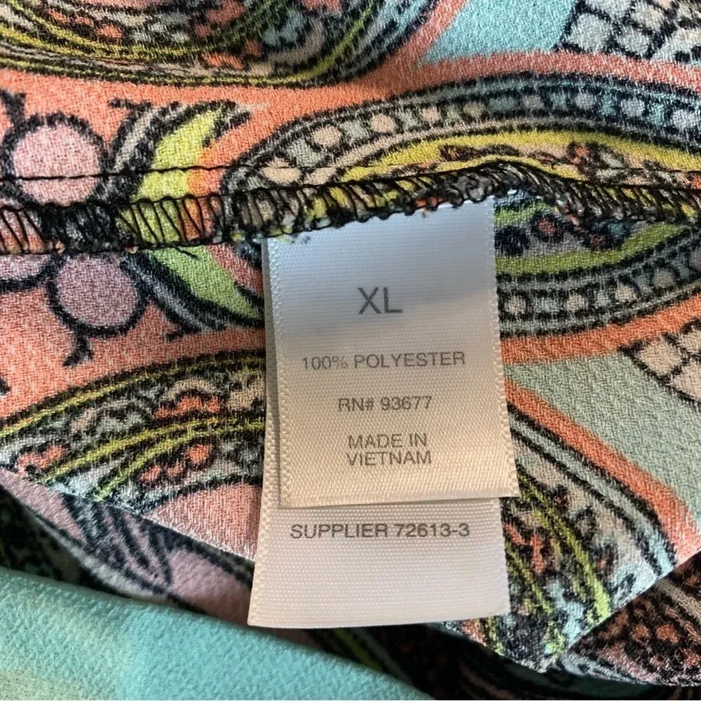 Bisou Bisou Paisley Boho Romper size XL - Image 4