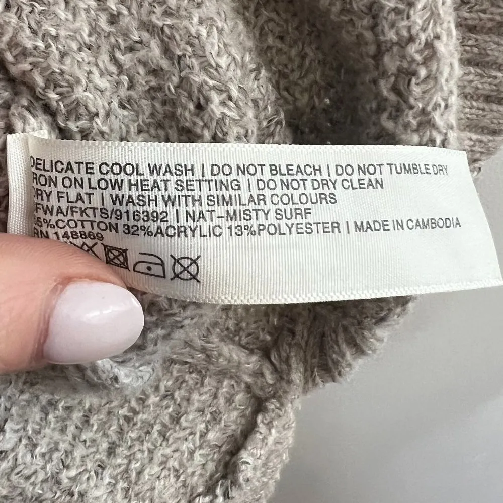 Fat Face Knit Curved Hem Long Sleeve Sweater Dress Cotton Blend Size 8 - Image 11