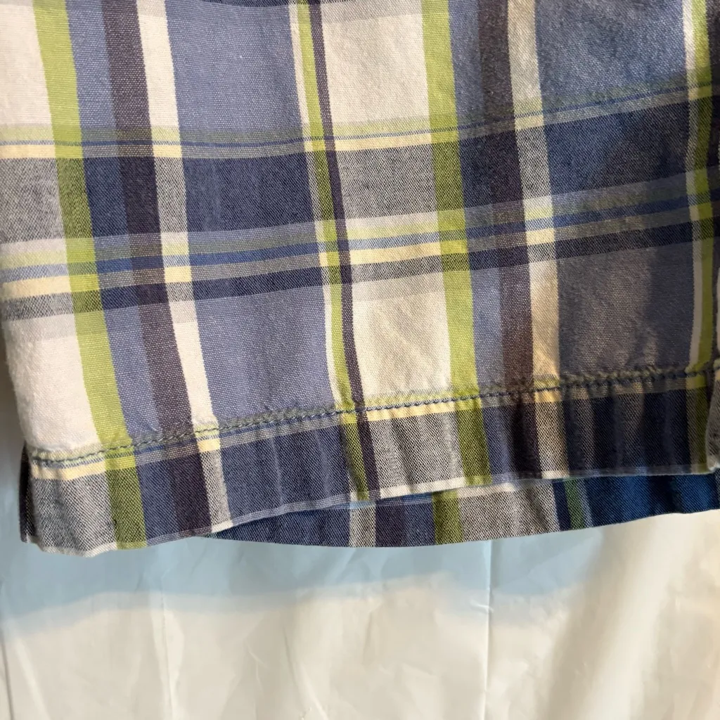 Vtg Polo Ralph Lauren Jeans Co Plaid Shorts Womens Sz 6 Blue Green Chinos Preppy - Image 4