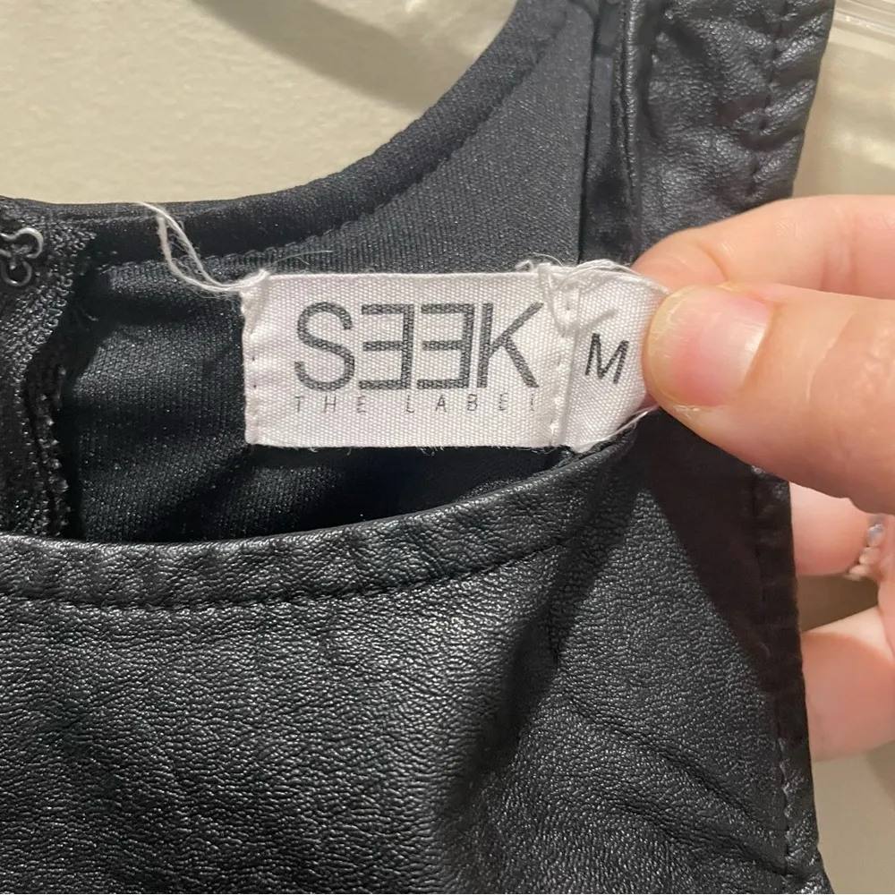 LF Seek The Label Faux Leather Cropped Tank Top Black Size Medium - Image 5