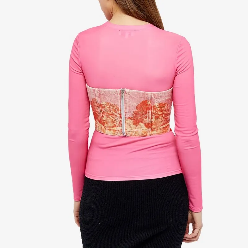 FIORUCCI‎ Women's Milano Angel Bustier in Pink Organic Cotton Size XS - Image 2