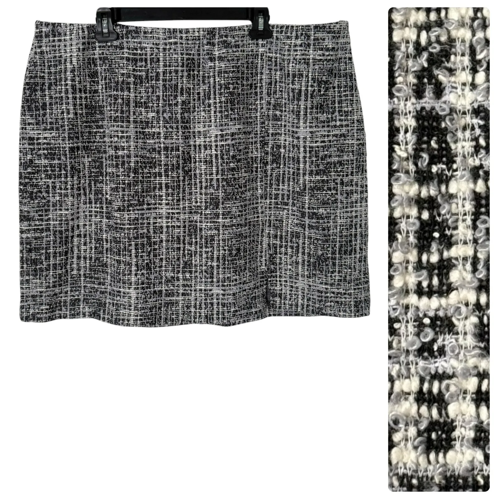 Lane Bryant Plus Size 24 Tweed Short Skirt Office Siren Woven Monochrome‎ NEW - Image 2