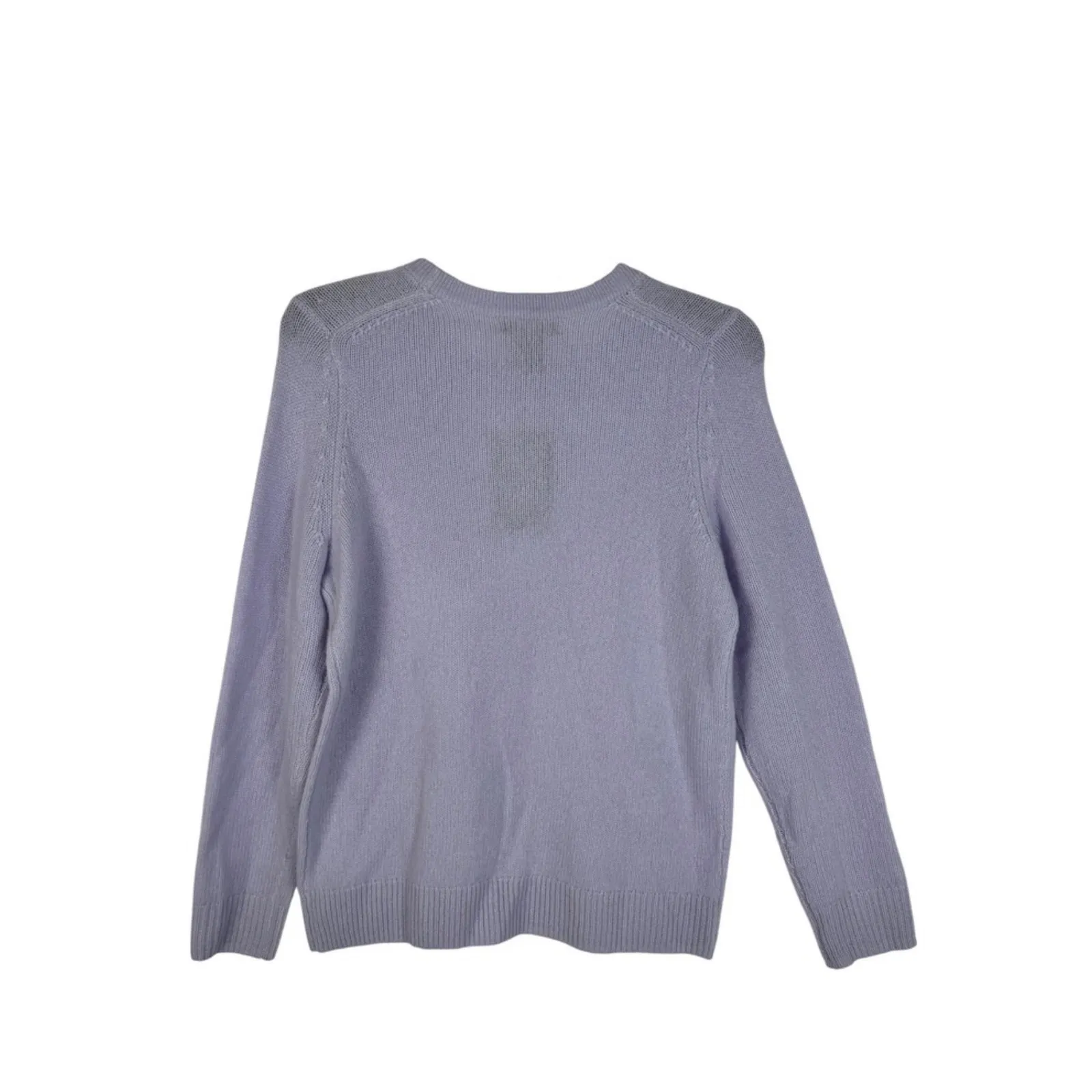 C BY BLOOMINGDALES CASHMERE Womens M Serenity Blue 100%‎ 2 Ply Crew Neck Sweater Size M - Image 3
