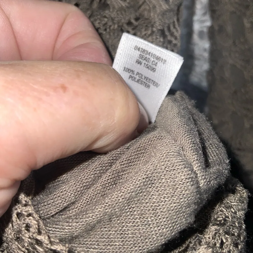 Studio S Taupe Crochet Lace Overlay Infinity Scarf 100% Polyester - Image 9