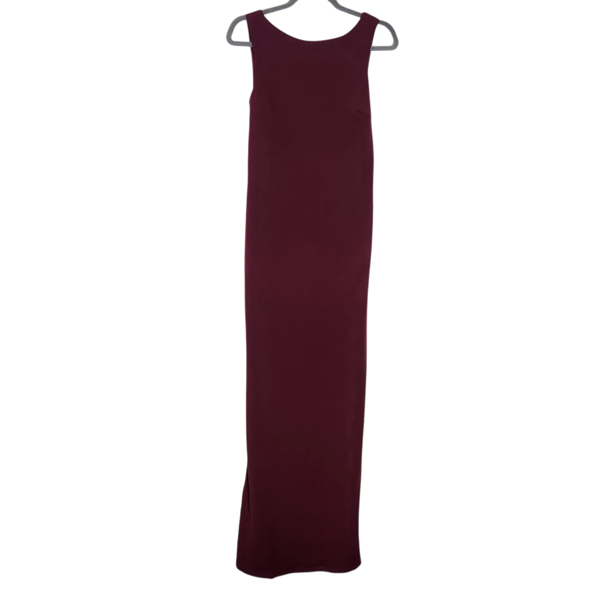 Lulus Burgundy Mermaid Maxi Dress with Knot Back Size Large Wedding Guest Dress - Image 3