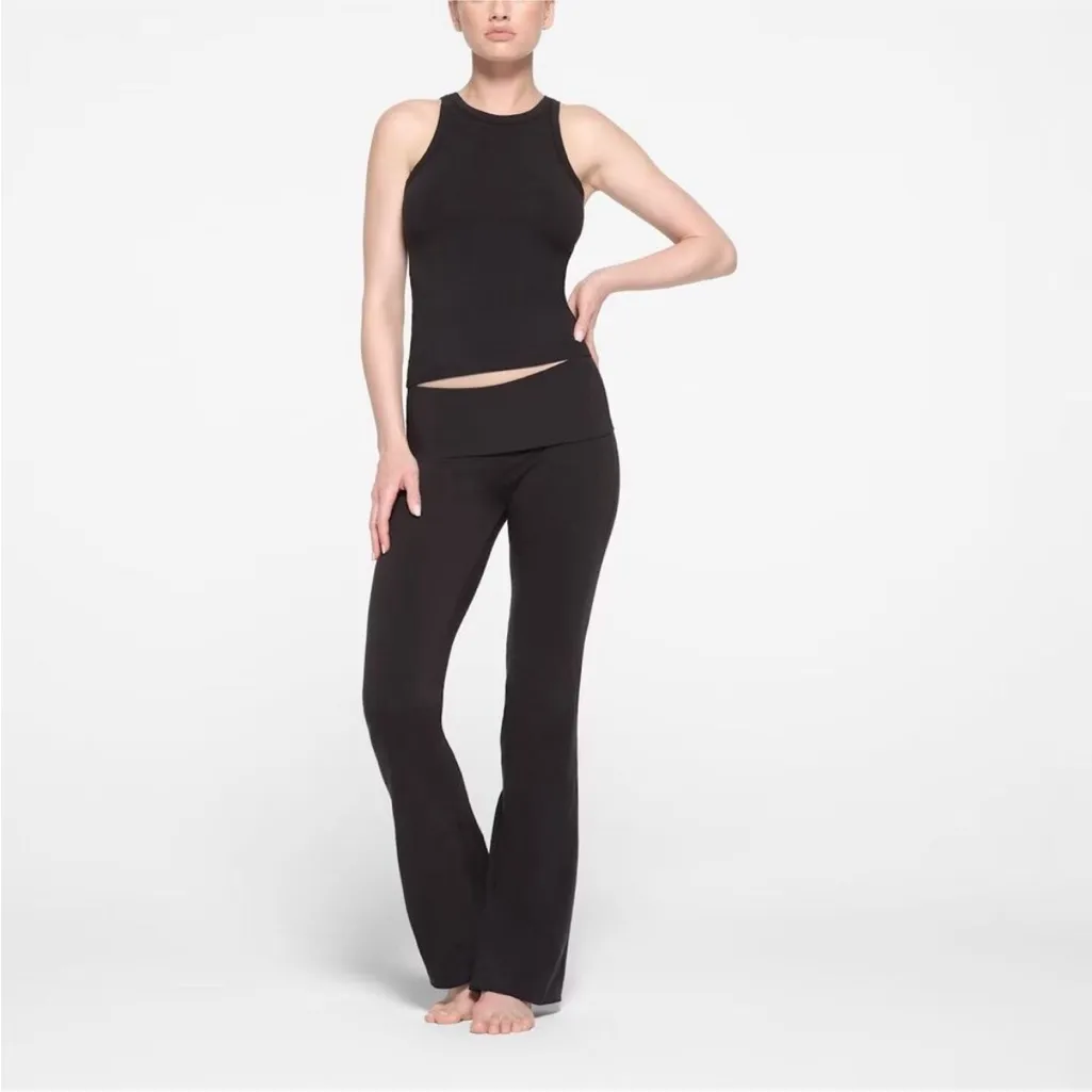 Skims Cotton Jersey High Neck Tank‎ Soot Size Small - Image 2